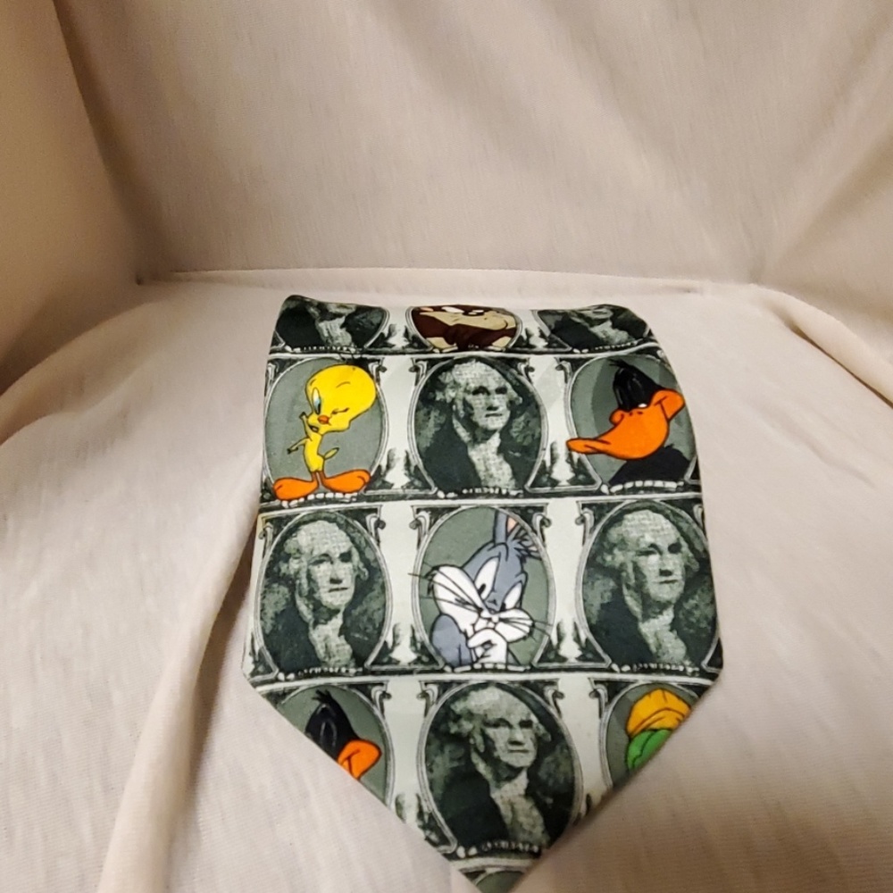 🤓Looney Toons dollar Men's tie.